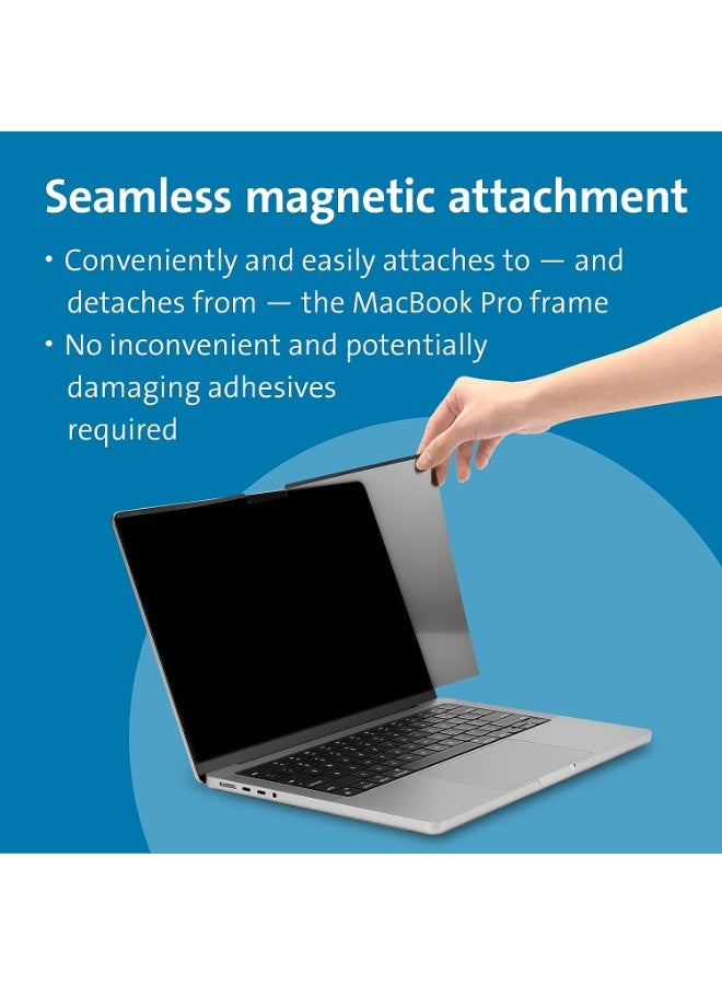 Magnetic Privacy Screen Filter for Macbook Pro 14 inch (2021-2025, M1-M5), Removable Easy On/Off Anti Blue Light Glare Laptop Privacy Screen, Compatible with Mac Pro 14.2" Laptop - Image 5